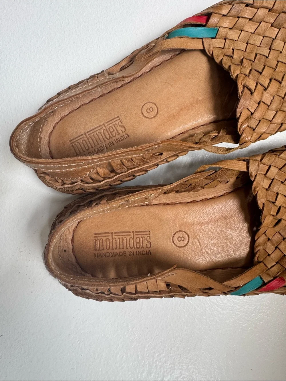 Mohinders Buffalo Leather woven flats size 8 - Picture 3 of 6